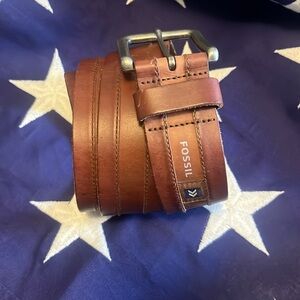 Fossil Men's Tan Leather Belt